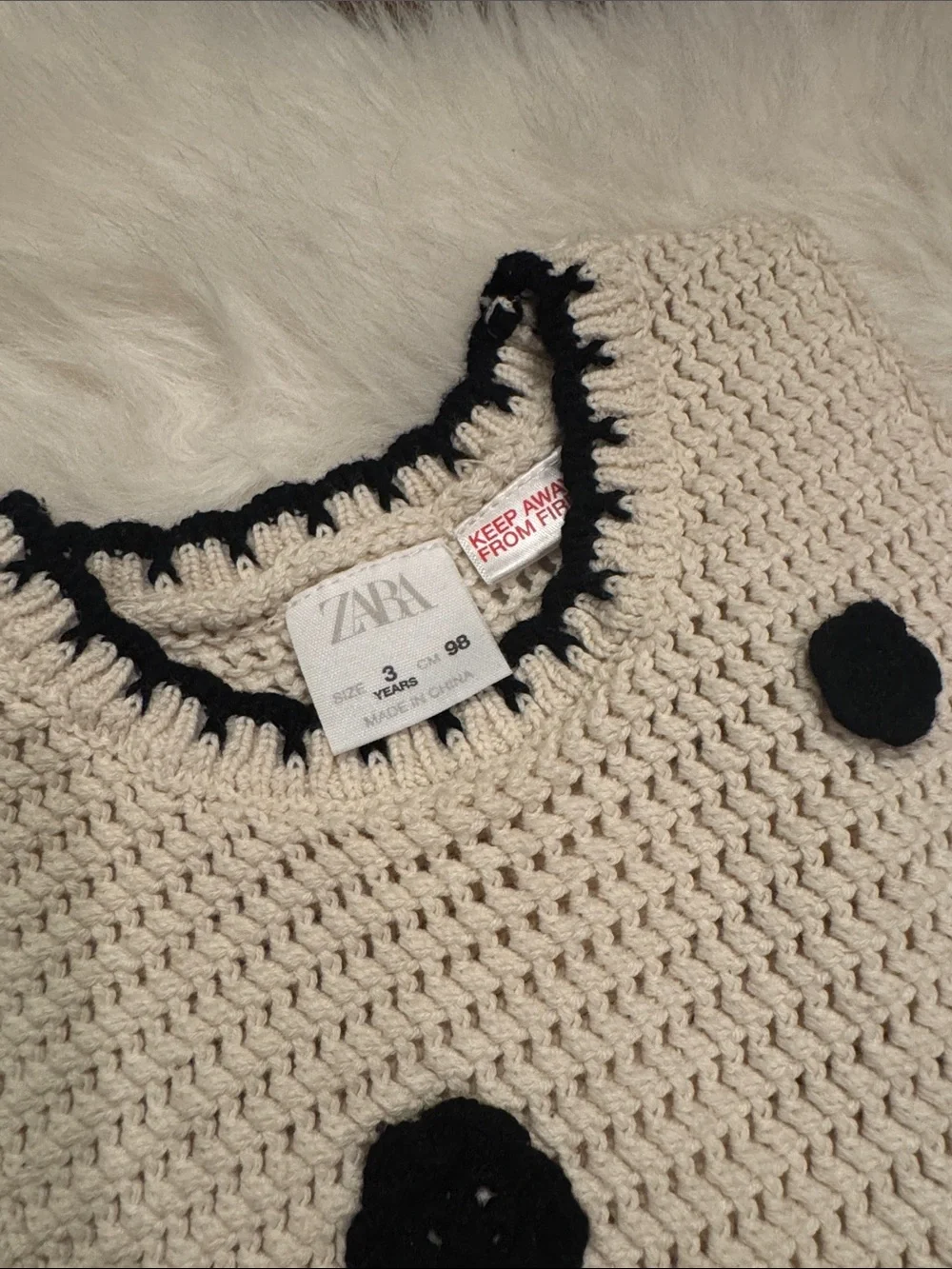 Zara Crochet Knit 2 Piece Set Top and Bottom Size 3 Years /CM 98 pre-owned